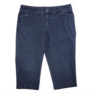 St. John's Bay Capri Women's Dark Wash Blue Denim Jeans‎ Size 10